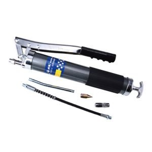 professional dual rod grease gun – 600cc, high output, tapered thread nozzle, t handle design