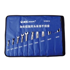 extra long mirror polished double open end wrench set