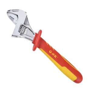 insulated high voltage adjustable wrench – 10,000v tested, cr v forged, nickel chrome plated