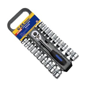 21-Piece 10mm Metric & SAE Socket Set with Ratchet