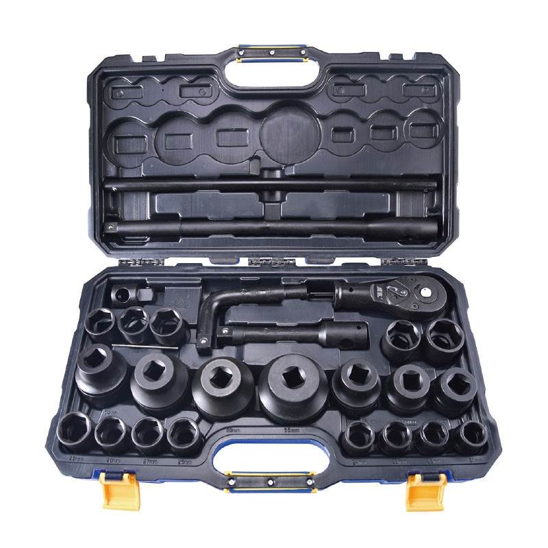 26-Piece 20mm Drive 12PT Metric Socket Set Phosphated