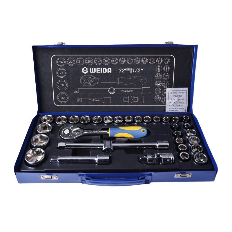 32-Piece 12.5mm Hex & 12-Point Socket Set Drive Kit