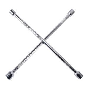Fully Polished Chrome Cross Lug Wrench for Tire Service