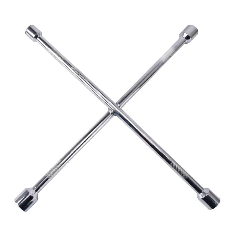 Fully Polished Chrome Cross Lug Wrench for Tire Service